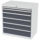 Simplaflex Werkzeugschrank Schubladenschrank, 6 Schubladen, BxTxH 900x575x920 mm grau