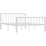 vidaXL Bettgestell Weiß Metall 140×200 cm