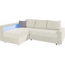 Collection AB "Relax L-Form", grau (hellgrau, weiß), B:223cm H:84cm T:91cm, Zierkissen: 100%Polyester;Struktur (100% Polyester);Microfaser PRIMABELLE (100% Polyester);Kunstleder SOFTLUX / Struktur (80% Polyester, 20% Acryl);Microfaser PRIMABELLE (100%