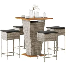 vidaXL Gartenbar-Set 5-tlg. Grau
