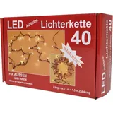 Buri Außenlichterkette 40 LED Lichterkette warm weiß Außenbeleuchtung Weihnachtslicht