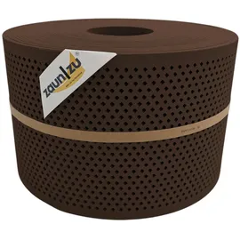 zaunzu® Sichtschutzstreifen 50 m x 19 cm Braun Metall
