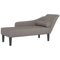 vidaXL Chaiselongue mit Kissen Taupe Stoff