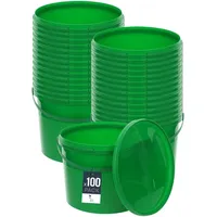 Benbow Eimer mit Deckel 10l Grün - lebensmittelecht, stabil,
