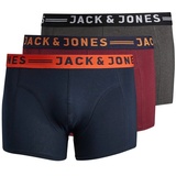 JACK & JONES Lich Field Plus Size Boxershorts 3 Einheiten Burgundy 4XL Regular