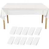 10 Stück Einweg Tischdecke Transparent Papiertischdecke Rolle, 137 x 274 cm Kunststoff Rechteckige Transparent Tischdecken für Party Hochzeit Picknick Geburtstags