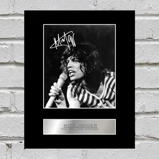 Mick Jagger SIGNED montiert Foto Display The Rolling Stones