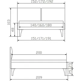 Hasena Tamara 140 x 200 cm Beige/Grau