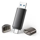 1 Stück USB Stick 128GB USB C Stick 3.0 2-in-1 USB Stick USB C USB Flash Drive OTG Speicherstick High Speed USB Stick Typ C Wasserdichtes USB-C Stick Mini für IOS Android Handy Linux Laptop Schwarz