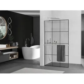 Mexen Kioto+ L Walk-In-Dusche 100 x 200 cm schwarz/Chrom 800-100-123-01-77
