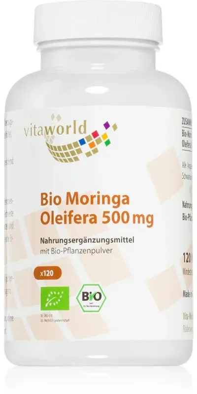 Vita World Moringa Oleifera 500 mg BIO Kapseln mit Pflanzenextrakten 120 KAP