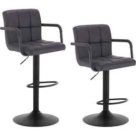 Woltu Barhocker Barstuhl Tresenhocker Bistrohocker Designer Hocker mit Rückenlehne, Kunstleder in Antiklederoptik Stahl Anthrazit