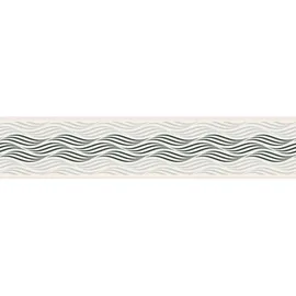 A.S. Création Moderne Bordüre Wellen Schwarz Weiß Silber Metallic Selbstklebend 384126 5,00 m x 0,13 m Made in Germany