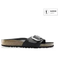 Birkenstock für Damen. 1006523 Leder-Sandalen Madrid (Schmale Passform) schwarz (42), Wohnung, Keine, Lässig
