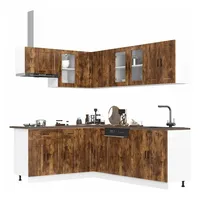 VidaXL 11-tlg. Küchenschrank-Set Porto Räuchereiche Holzwerkstoff