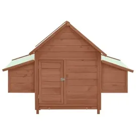 vidaXL Hühnerstall Mokka und Weiß 150x96x110 cm Massivholz Tanne