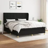 vidaXL Boxspringbett mit Matratze Schwarz 180x200 cm Stoff