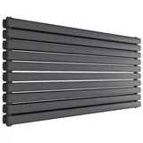 SONNI Designheizkörper Röhrenheizkörper Doppellagig Weiß/Anthrazit 593x1200mm 1332 Watt, Geeignet für Raumgröße: 9  ~ 14 schwarz
