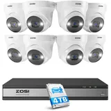 ZOSI 5MP PoE Überwachungskamera Set Schwarz