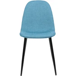 DELUKE® Esszimmerstuhl MOVI - Blau Stoff, Metall 88x44x51cm Strapazierfähiger & pflegeleichter Bezug Esszimmerstühle Stuhl Esszimmer Küchenstühle