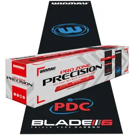 WINMAU Pro Zone Precision Dartmatte 300 x 60 cm schwarz/blau/rot