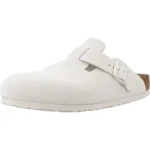 Birkenstock Boston Suede Holzschuhe Antique White 40