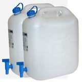 2x Wasserkanister ECO 20 Liter mit Hahn 2er Set Camping-Kanister Wassertank NEU