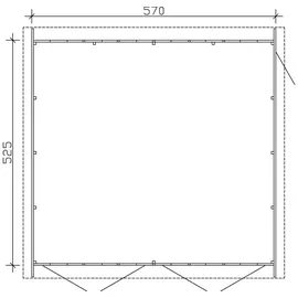 SKANHOLZ Holzgarage Varberg 3 5,70 x 5,25 m schwedenrot mit Seitenwand