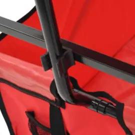 vidaXL Klappbarer Handwagen mit Sonnendach rot