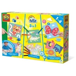 SES Creativ® My first 3-in-1 Fingerfarben, Ausmalen und Formen kleben