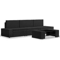 vidaXL Garten-Lounge-Set 4-tlg. schwarz 3054577