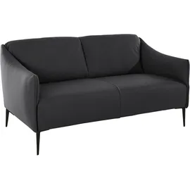 W.Schillig Couch Leder 2-Sitzer Schwarz