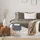 Relaxdays Sitzhocker Stoff 37 x 45,5 x 38 cm Grau/Natur