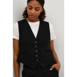 Kaffe Weste KAsakura", Damen Weste mit 5% Knöpfe Anzugweste V-Ausschnitt Business Freizeit Damenweste Ärmellos 40, Black deep), - 40