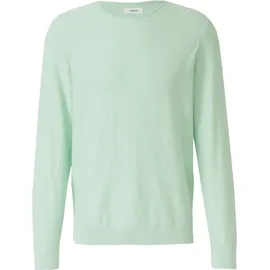 s.Oliver Strickpullover mit Flammgarnstruktur und Rollkante Blau M