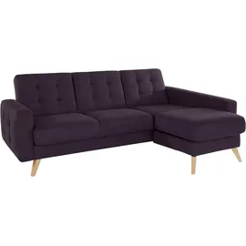 exxpo - sofa fashion Ecksofa EXXPO - SOFA FASHION "Nappa, kompakt und komfortabel, bequem, zeitloses Design, L-Form", lila (purole), B:222cm H:87cm T:156cm, Samtvelours (100% Polyester);Webvelours (100% Polyester), Sofas, Ecksofa, tolle Detailverarbeitung, inkl.