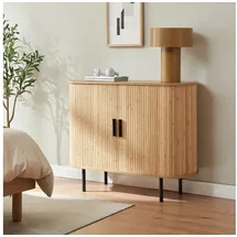 [en.casa] Beistellschrank Tvedestrand 100 x 40 x 80 cm Natur/Schwarz