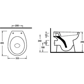 Belvit Stand-WC mit WC-Sitz Bahama Beige