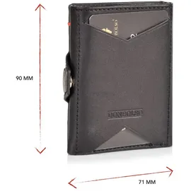 DONBOLSO Wallet NextGen Leder - Slim Wallet ohne Münzfach (Nappa Schwarz)