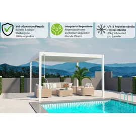 Weide Pergola Deluxe Plus 4 x 4 m Weiß