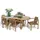 aea Holztisch-Set 7-tlg. Braun