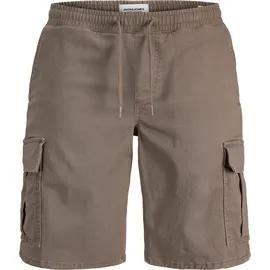 JACK & JONES "JPSTCOLE DYLAN CARGO SHORTS MID", Herren, Gr. S, N-Gr, falcon, Web, Obermaterial: 98% Baumwolle, 2% Elasthan, unifarben, relaxed fit knöchellang, Hosen Cargohose