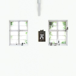 VTWONEN Fototapete „Fenster“ Tapeten Weiß – 300x300cm Gr. B/L: 3 m x 3 m, weiß Fototapeten
