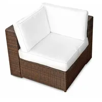 XINRO (1er Polyrattan Lounge Eck Sessel - Gartenmöbel Ecksessel Rattan - durch andere Polyrattan Lounge Gartenmöbel Elemente erweiterbar - In/Outdoor - handgeflochten - braun