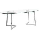 Beliani Couchtisch Fresno Glas Silber