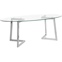 Beliani Couchtisch Fresno Glas Silber