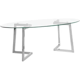 Beliani Couchtisch Fresno Glas Silber