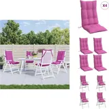 Hochlehner-Auflagen 4 Stk. Rosa Oxford-Gewebe - Hochlehner Auflagen - Gartenstuhlkissen - Sitzkissen - Gartenmöbel Zubehör - Wasserabweisende Kissen