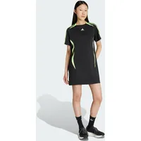 adidas Teamgeist Adicolor T-Shirt-Kleid - Black / Signal Green - XS