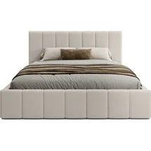 FEDVE Polsterbett Doppelbett Handorf Schlafzimmer Bett 140x200 Creme (Anthology 01) - Creme